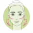 Depiction of a woman's face benefiting from acid's anti-aging action, emphasizing hyaluronic acid for skin